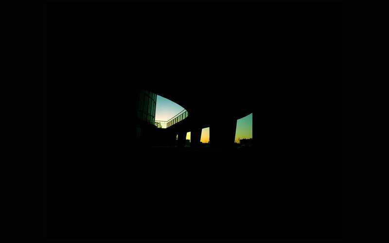 Silhouette of a modern building