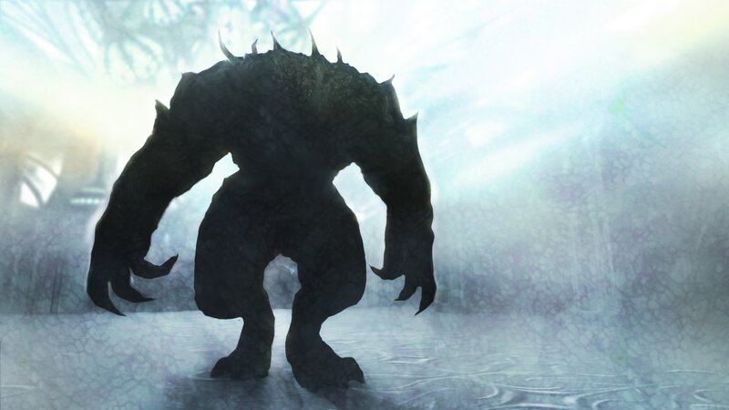 silhouette of a monstrous creature