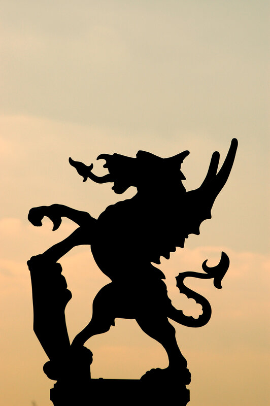 Silhouette of a mythical creature