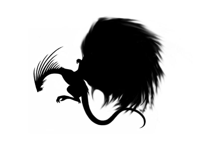 silhouette of a mythical creature