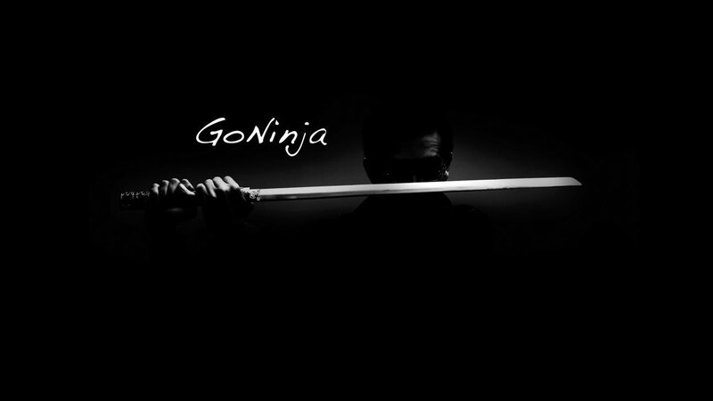 Silhouette of a ninja with sword