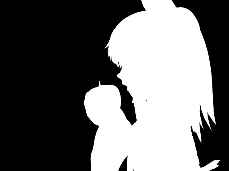 silhouette of a parent and child