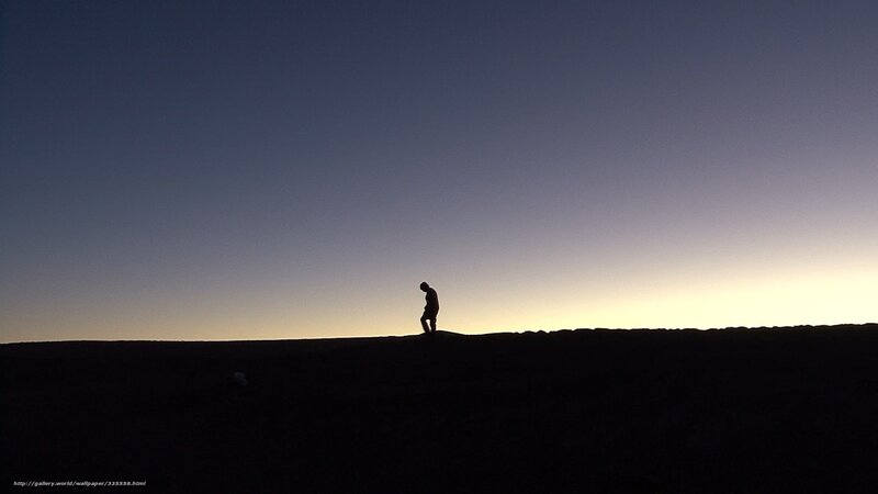 Silhouette of a person at dusk