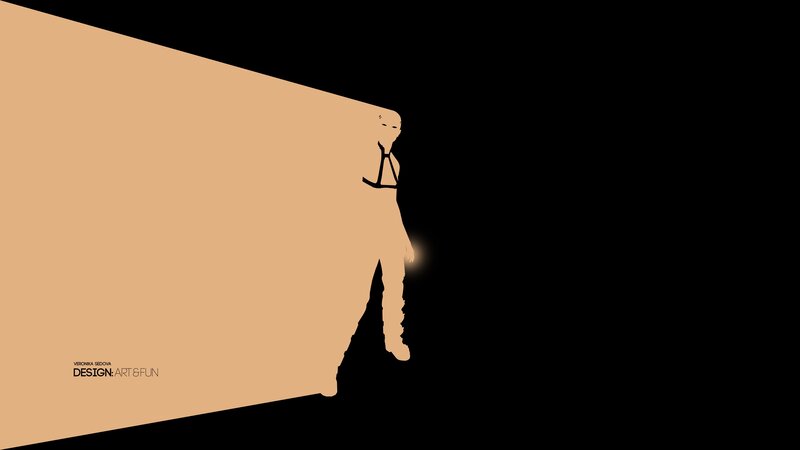 Silhouette of a Person — Black, Dramatic, Minimalist, Wall