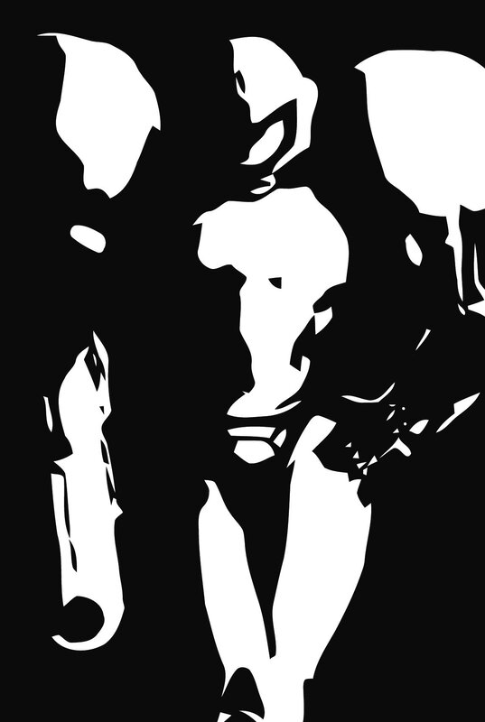Silhouette of a Person — Black, Dramatic, Vector Art