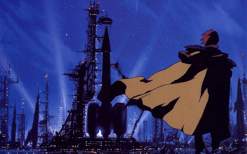 Silhouette of a Person — Blue, Dramatic, Night, Anime, Rocket Launch Pad