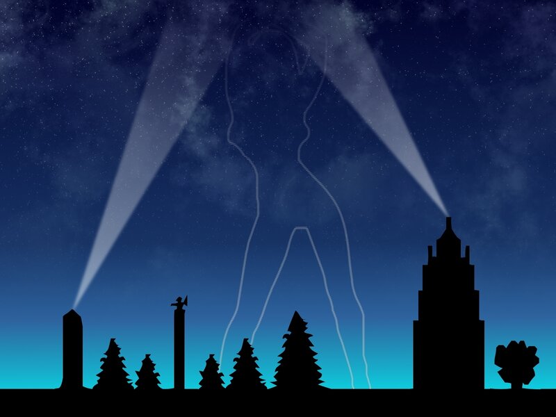 Silhouette of a Person — Blue, Dramatic
