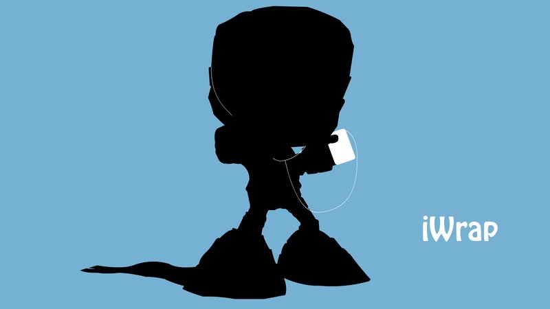 Silhouette of a Person — Blue, Minimalist, Vector Art, Headset