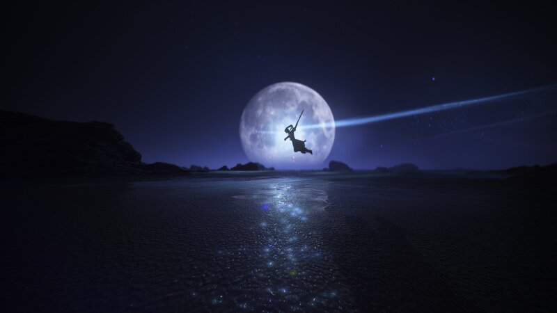 Silhouette of a Person Flying