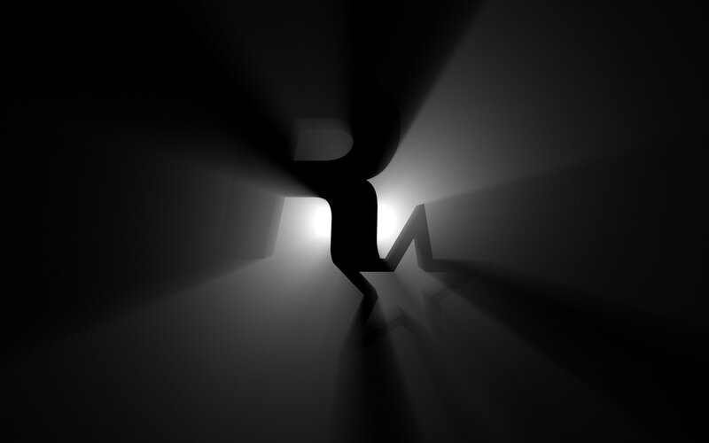 silhouette of a person in light