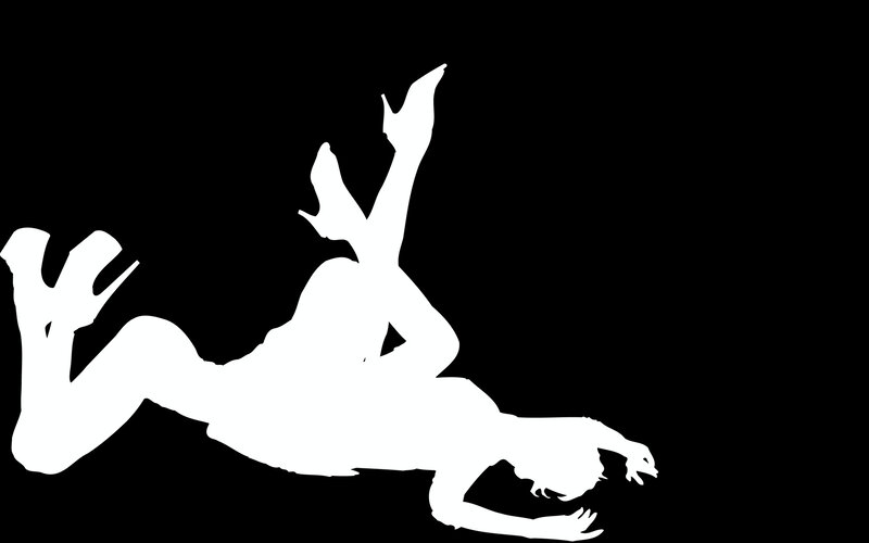 silhouette of a person lying down