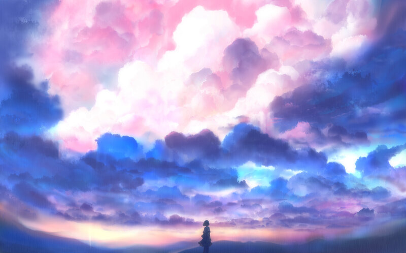 Silhouette of a Person — Pink, Dramatic, Sunset