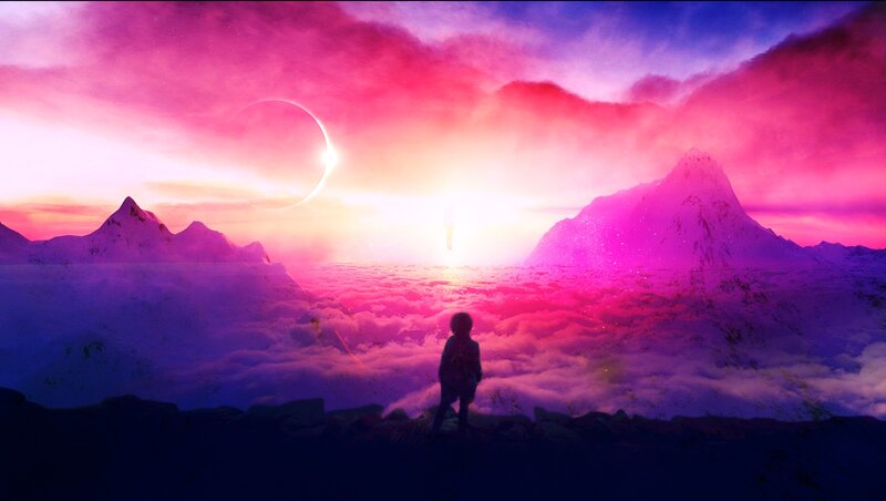 Silhouette of a Person — Pink, Dramatic