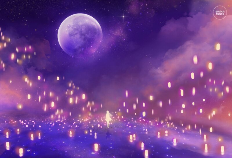 Silhouette of a Person — Purple, Serene, Night