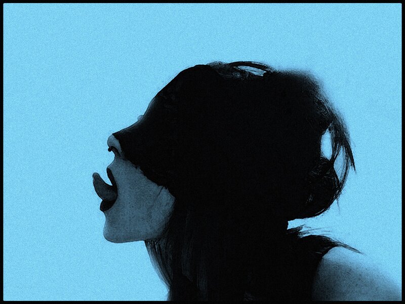 silhouette of a person screaming
