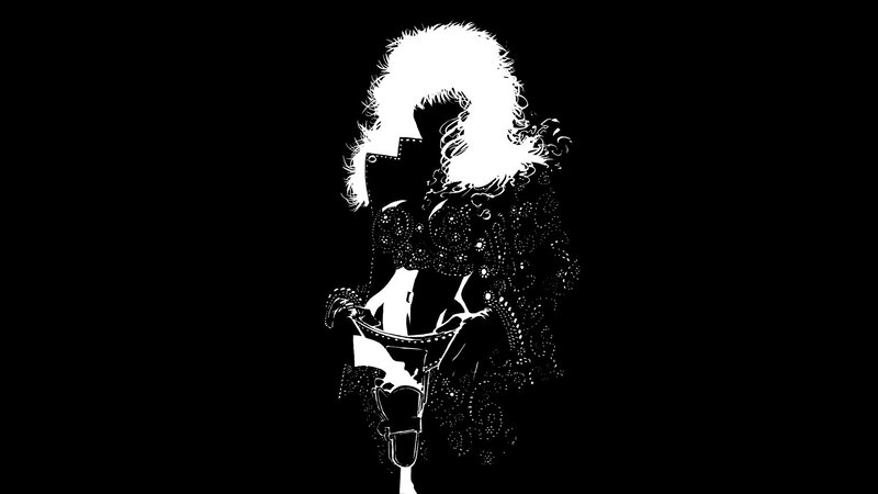 silhouette of a person with curly hair