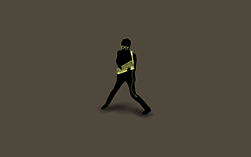 silhouette of a person with keyboard
