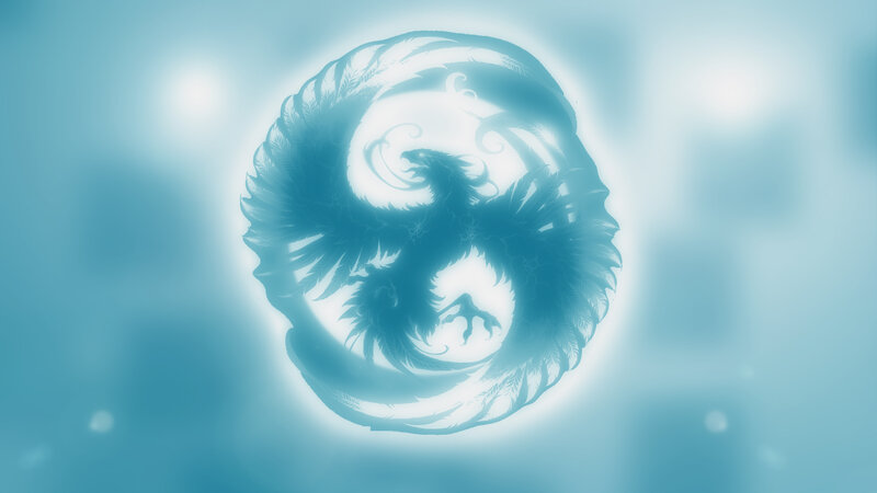 Silhouette of a Phoenix — Blue