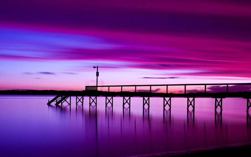 Silhouette of a Pier — Purple