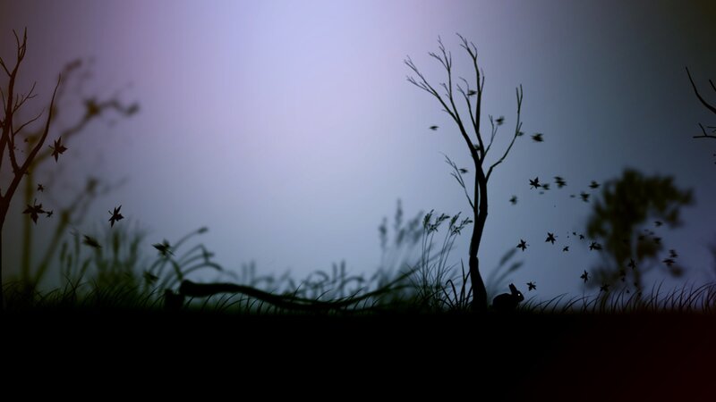 Silhouette of a rabbit in a field