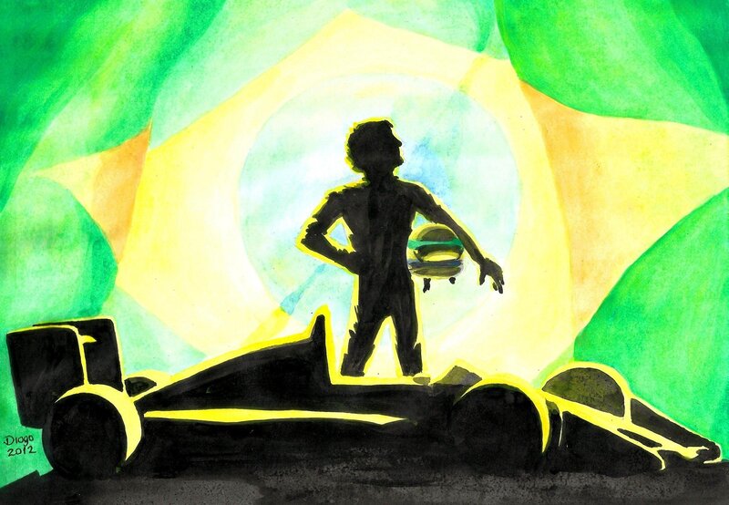 Silhouette of a race car driver