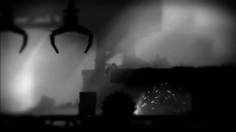 Silhouette of a robot in a factory