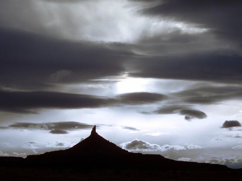 Silhouette of a rock formation