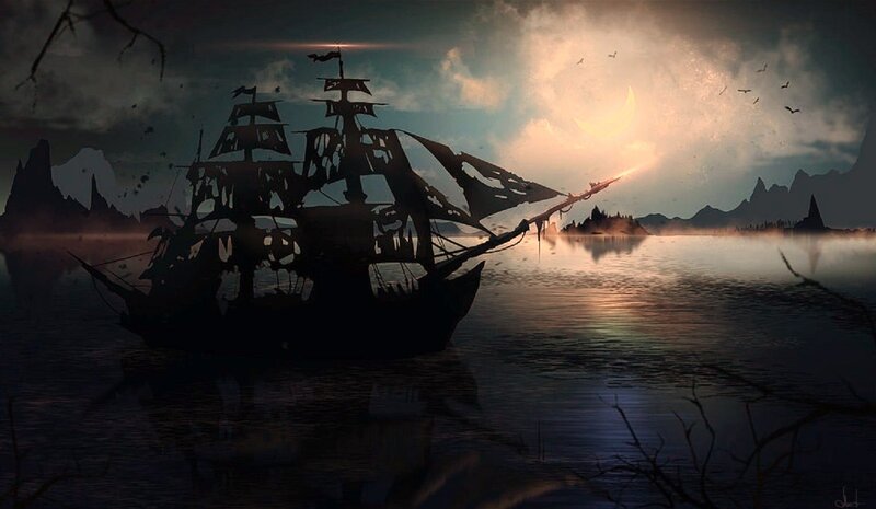 Silhouette of a Ship