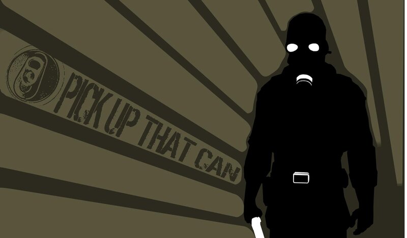 Silhouette of a Soldier — Black, Dramatic, Digital Art, Gas Mask