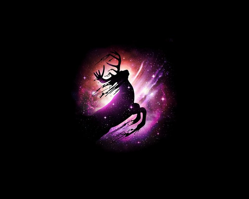 Silhouette of a Stag — Purple