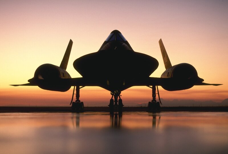 Silhouette of a stealth aircraft