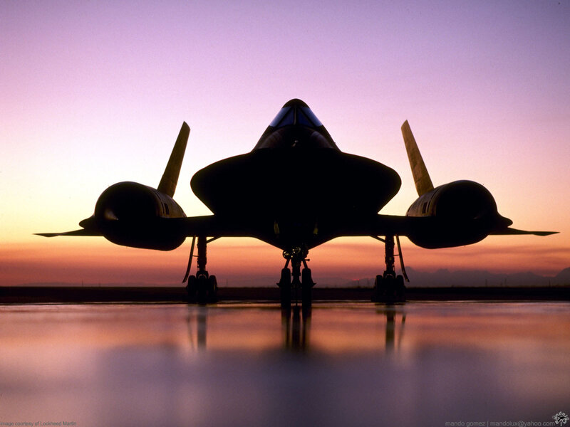 Silhouette of a stealth aircraft