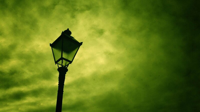 silhouette of a street lamp