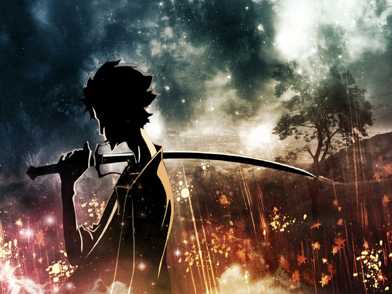 Silhouette of a Swordsman — Black