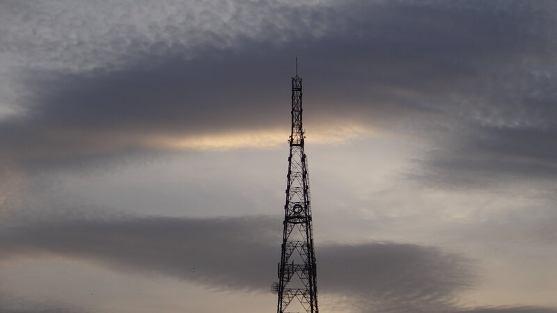 Silhouette of a Transmission Tower