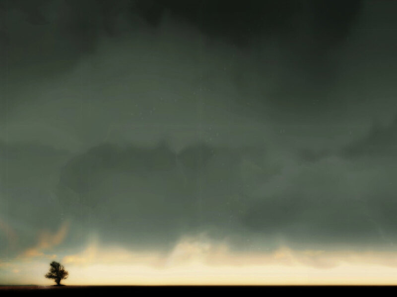 Silhouette of a Tree — Green, Dramatic