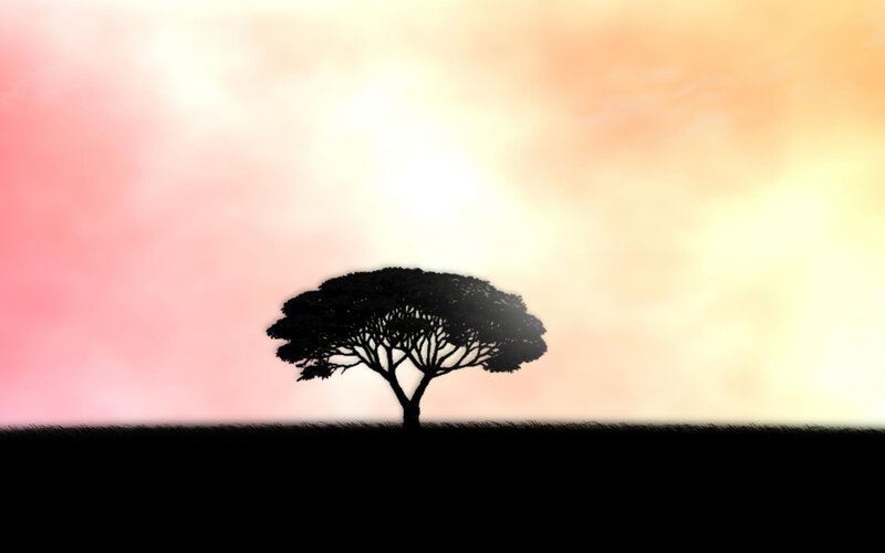 Silhouette of a Tree — Pink