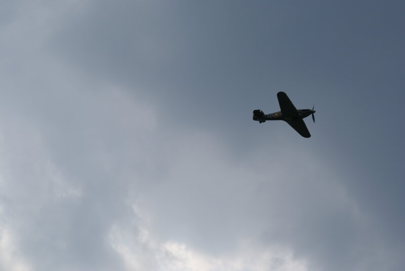 Silhouette of a Vintage Airplane — Gray