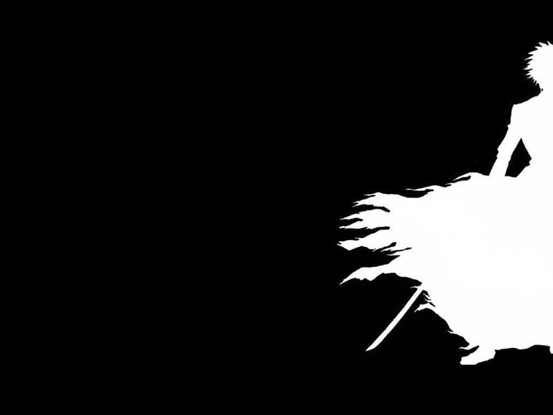 Silhouette of a Warrior — Black, Dramatic, Manga