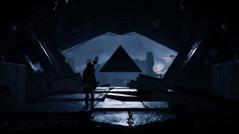 Silhouette of a Warrior — Black, Dramatic, Night, 3d Render
