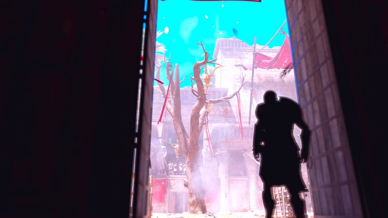 Silhouette of a Warrior — Blue, Dramatic, Afternoon