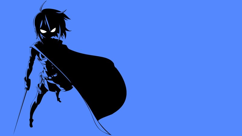 Silhouette of a Warrior — Blue, Dramatic, Anime