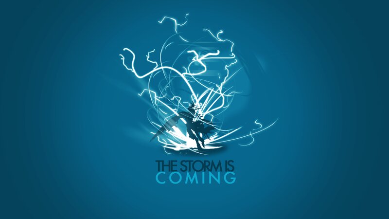 Silhouette of a Warrior — Blue, Dramatic, Digital Art