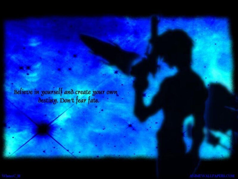 Silhouette of a Warrior — Blue, Dramatic, Night, Digital Art, Sword, Stars