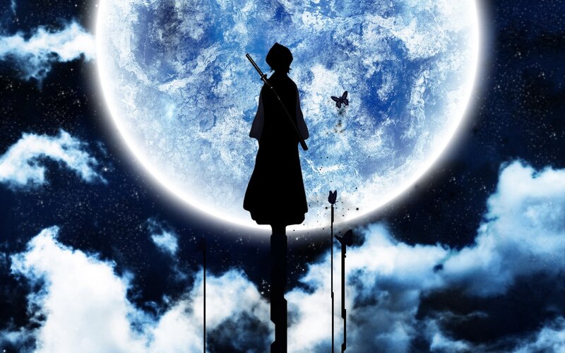 Silhouette of a Warrior — Blue