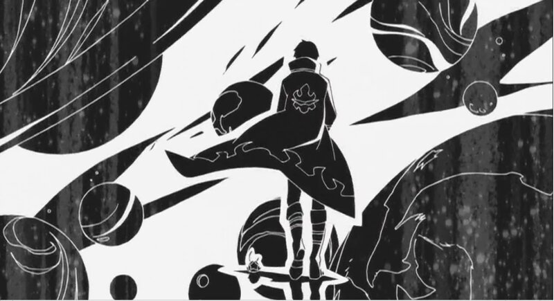 silhouette of a warrior in motion