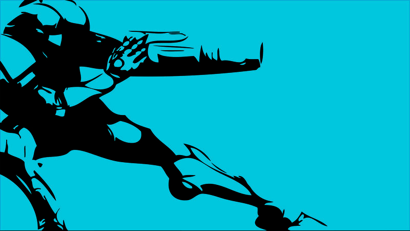 silhouette of a warrior in motion