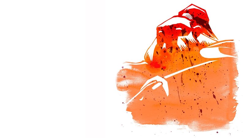 Silhouette of a Warrior — Orange, Dramatic