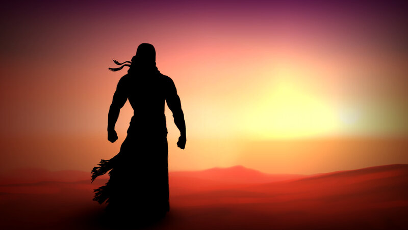 Silhouette of a Warrior — Orange