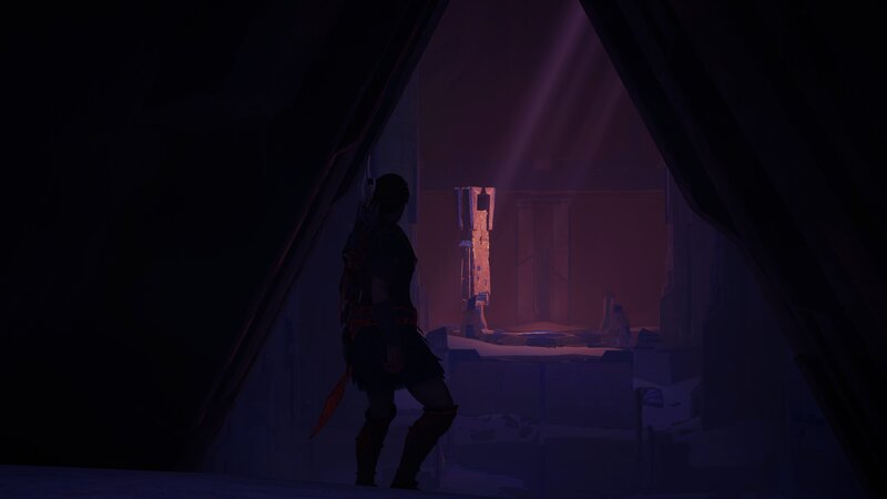 Silhouette of a Warrior — Purple, Dramatic, Night, 3d Render